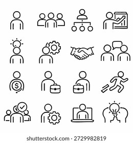 Icons representing teamwork and collaboration