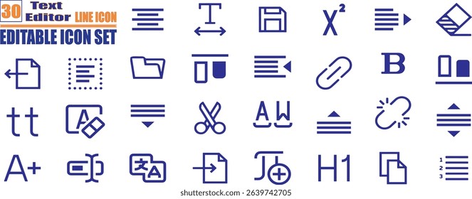 Icons representing text editing tools like bold italic and underline ideal for software development writing apps and digital communication projects.