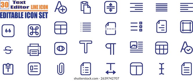 Icons representing text editing tools like bold italic and underline ideal for software development writing apps and digital communication projects.