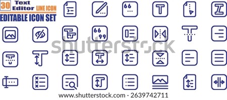 Icons representing text editing tools like bold italic and underline ideal for software development writing apps and digital communication projects.