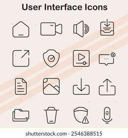 Icons representing user interface elements and tools.