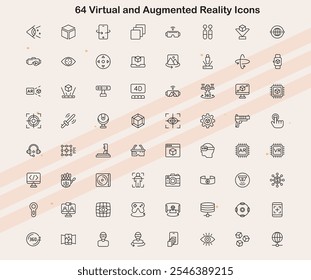 Iconos que representan tecnologías de realidad virtual y aumentada.