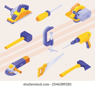Icons representing wood industry tools and processes.