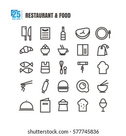 icons Restaurant food vector on white background