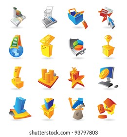 Icons for retail commerce. Vector illustration.