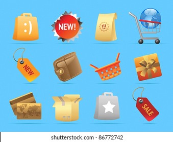 Icons for retail. Vector illustration.
