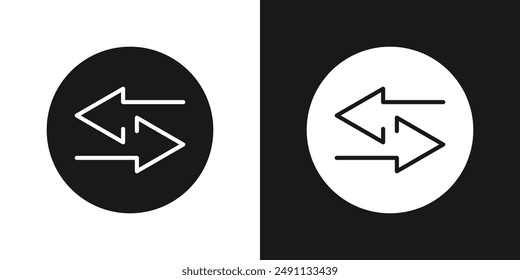 Icons right left arrow icon black and white  set vector