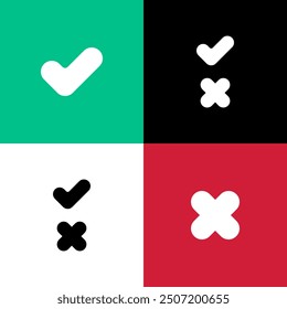 Icons Right Wrong Green Red Rounded