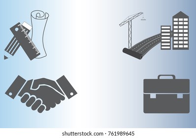 icons road construction and design