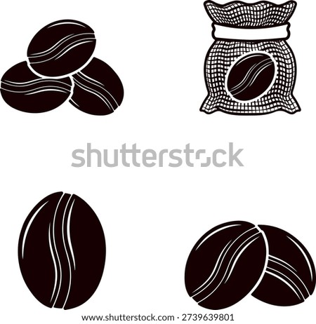 icons of roasted coffee beans and a coffee sack