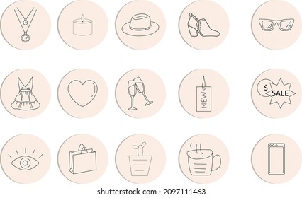 icons in a round frame , instagram , web , logo , vector illustration . isolated on a white background