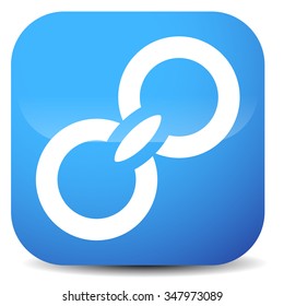 Icons with rounded chain links. Connection, attach, attachment concepts.