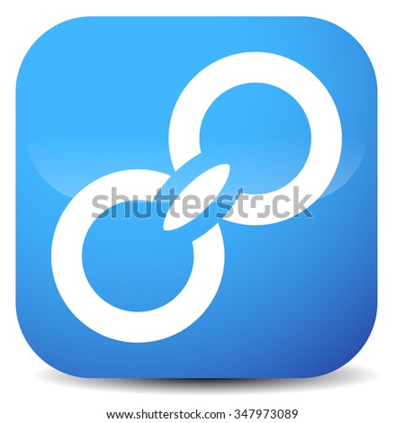 Icons with rounded chain links. Connection, attach, attachment concepts.