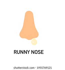 Icons of a runny nose symptom on white background. Flu like symptoms concept.