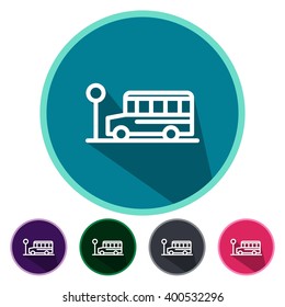icons school bus for Web and Mobile