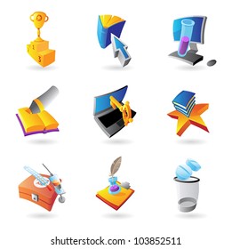 Icons for science, education and medicine. Vector illustration.