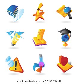 Icons for science, education and medicine. Vector illustration.