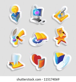 Icons for science, education and medicine. Vector illustration.