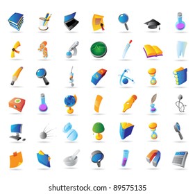 Icons for science, education and medicine. Vector illustration.