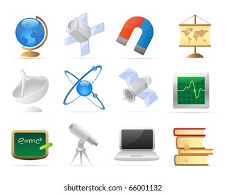 Icons for science and education. Vector illustration.