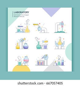 icons of science and laboratory 