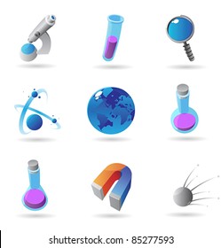 Icons for science. Vector illustration.