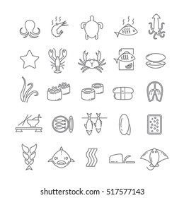 Icons with seafood