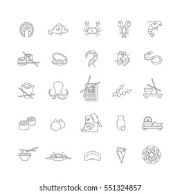 Icons with seafood