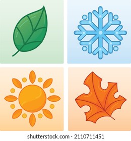 Icons of the seasons: winter, spring, summer, autumn