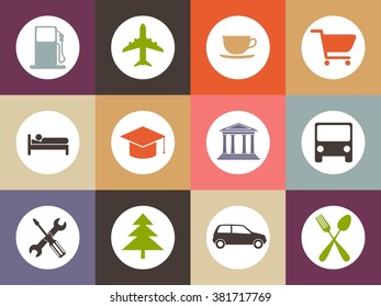 Icons for service. Flat design.