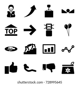 Up icons set. set of 16 up filled icons such as casino boy, balloon, hook with cargo, fried egg and bacon, abdominal workout, top of cargo box, cargo only in box allowed