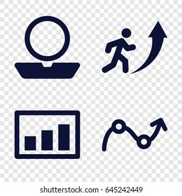 Up icons set. set of 4 up filled icons such as powder, graph