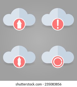 Icons set. 4 pieces. Can be used in WEB interfaces, mobile, UI.