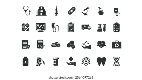 Icons set about health vector