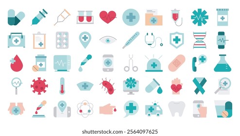 Icons set about health vector