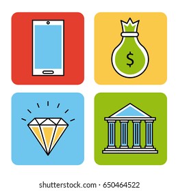icons set analytic and investments