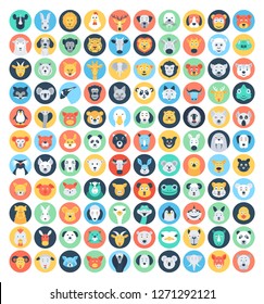 Icons Set of Animals 