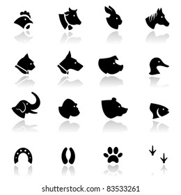 Icons set Animals