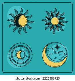 icons set of astrology symbols 