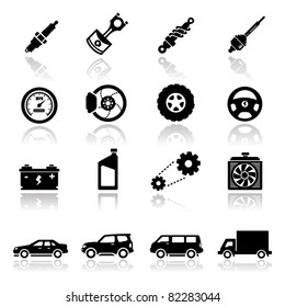 Icons set Auto parts svg
