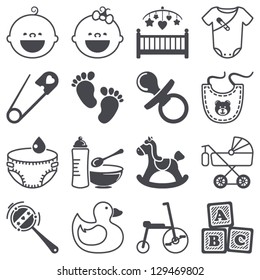 Icons set: Babies