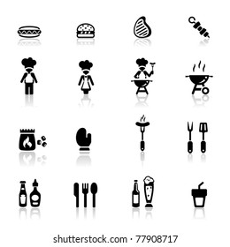 Icons set barbecue