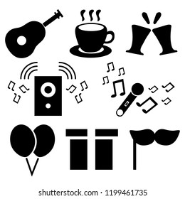Icons Set of Birthday Party Elements. Vector Illustration for Your Design, Game, Card.