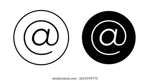 At icons set in black colors on white background