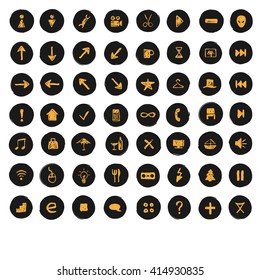 icons set black - orange