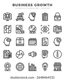 icons set. Business Growth for web. app. vector illustration.