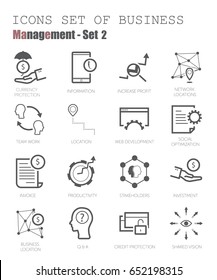 icons set of business, management, Investment icons