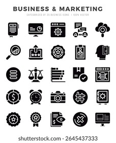 icons set. Business and Marketing for web. app. vector illustration.