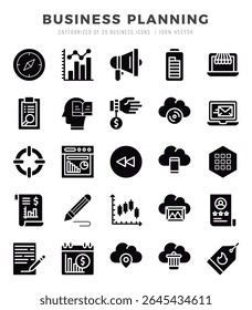 icons set. Business Planning for web. app. vector illustration.