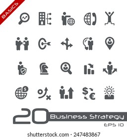 Icons Set of Business Strategy and Management // Basics